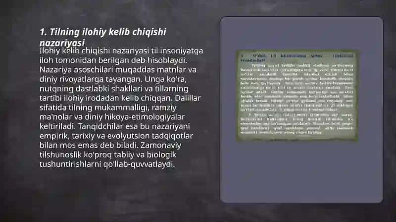 Tilning Ilohiy Kelib Chiqishi Nazariyasi 3
