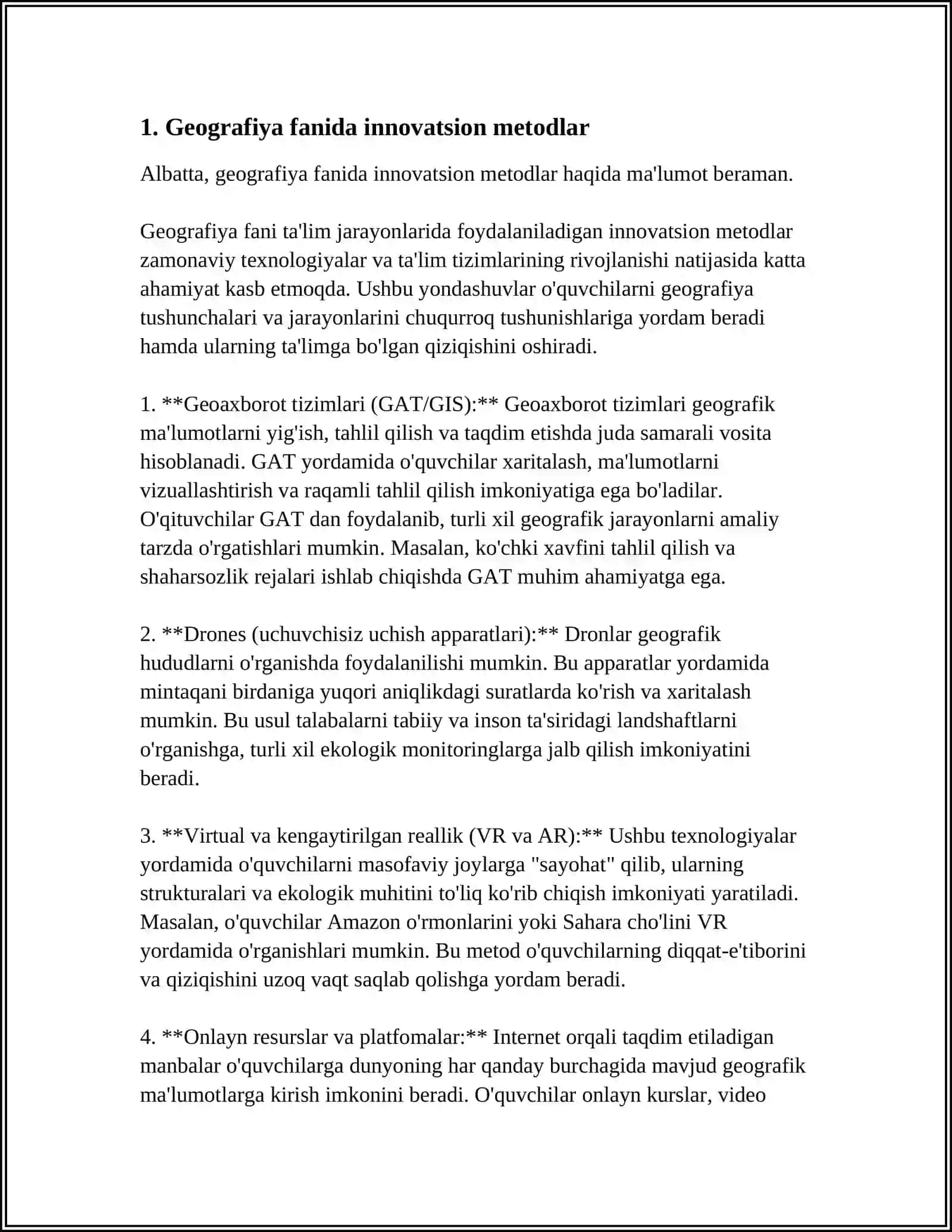 Geografiya fanini órgatishda innovatsion yondashuv 3
