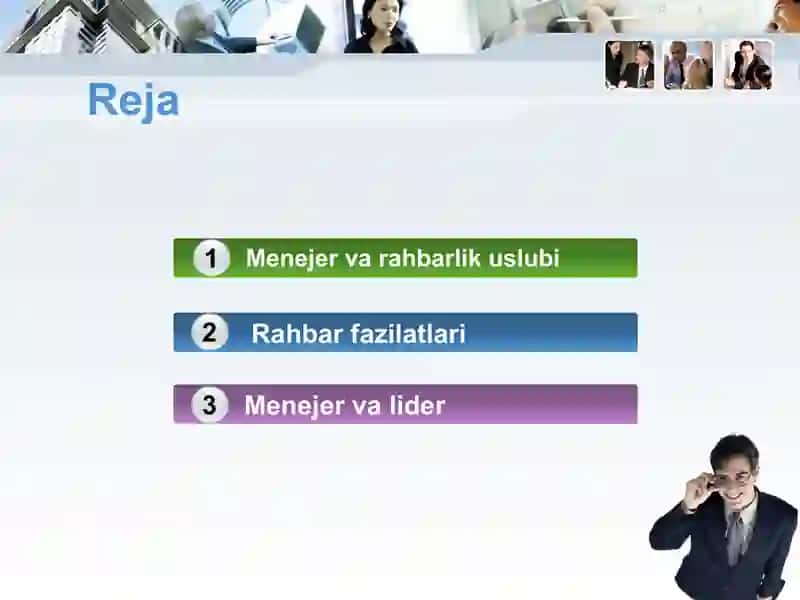 Raxbarlik va boshqaruvchilik usullari 3