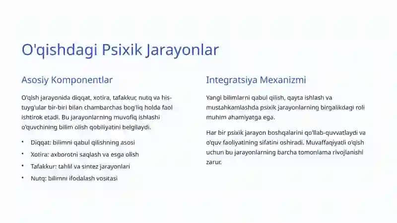 O'qish Faoliyatining Psixologiyasi 3