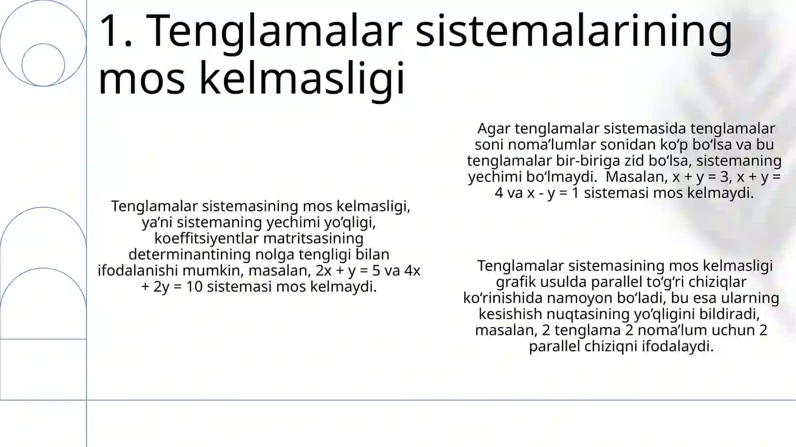 Chiziqli tenglamalar sistemasi va ularni yechish usullari, hayotga tatbiqi 3