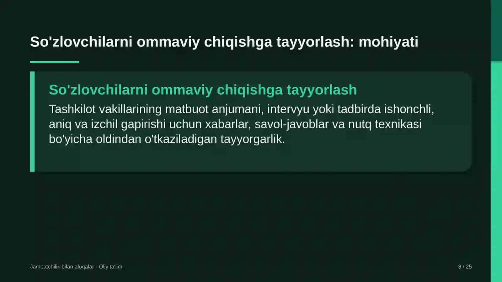 Chiqindi poligonlarida so'zlovchilarni ommaviy chiqishga tayyorlash 3