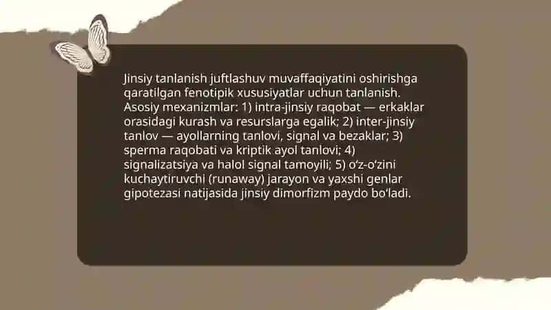 Jinsiy va tabiy tanlanish 3