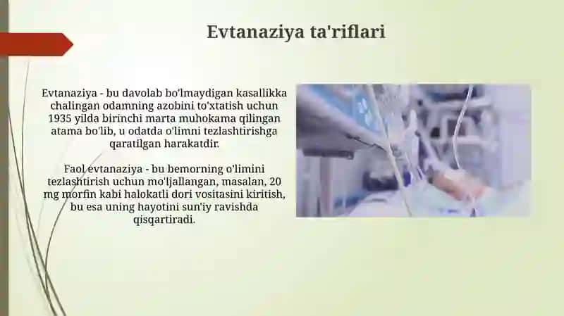 Evtanaziya muammolari 3