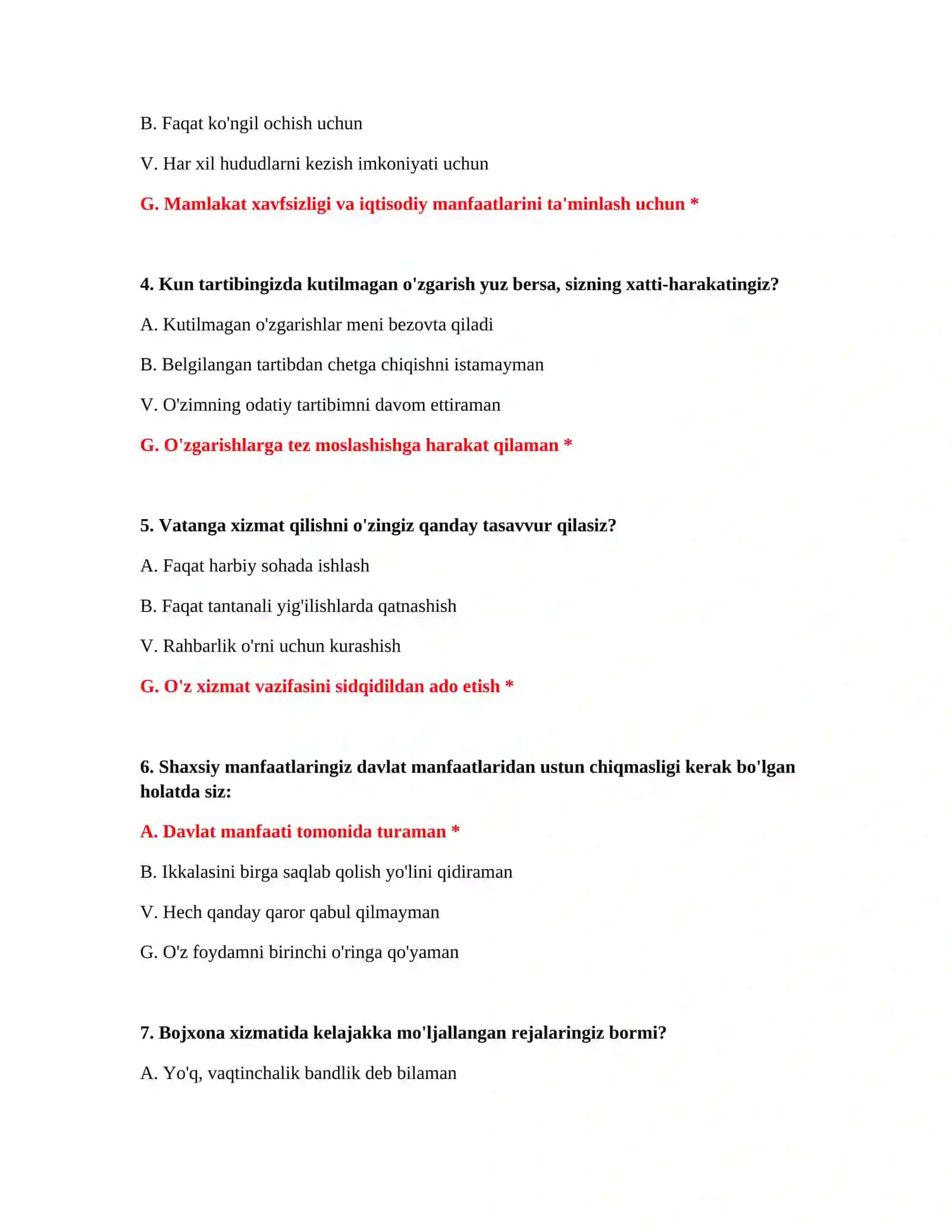 BOJXONA AKADEMIYASI LOGIK TESTLAR 3
