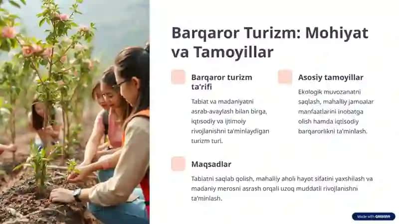 Turizm va atrof-muhit: Kirish 3