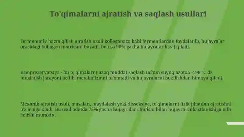 To'qimalarni ajratish va saqlash usullari 3