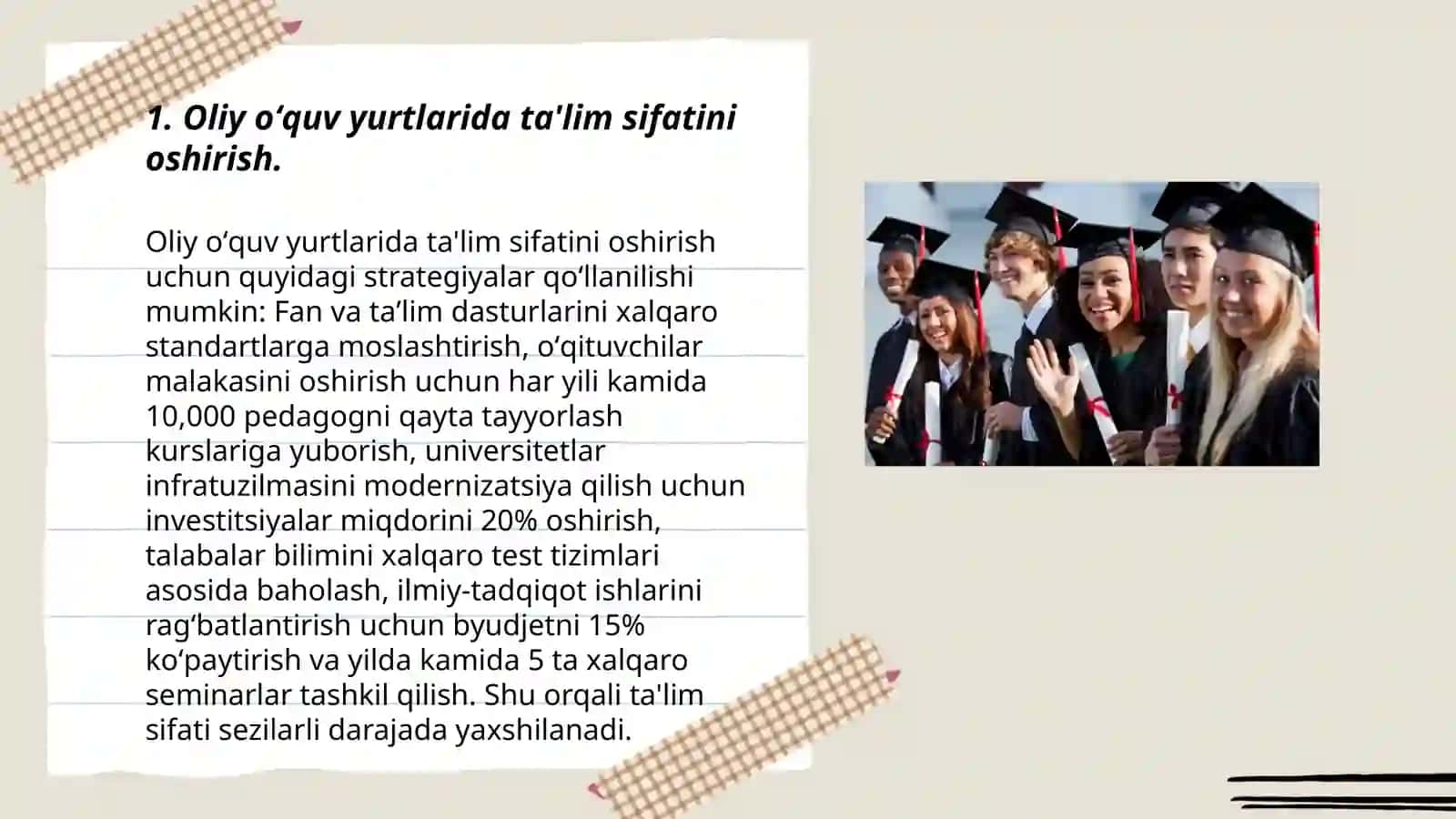 Oliy oʻquv yurtlarida talaba va professor-oʻqituvchilar nigohida 3