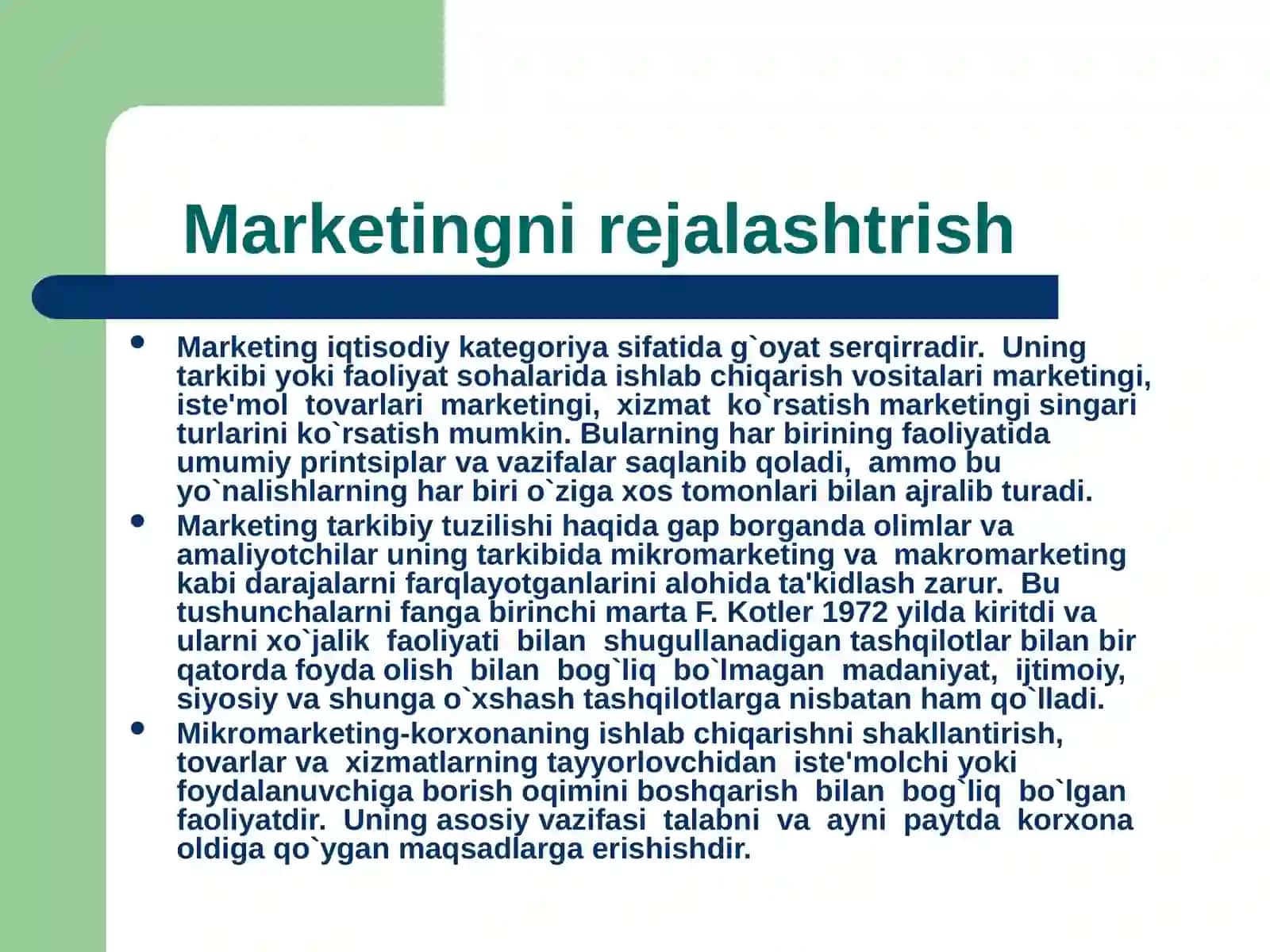 Marketingni rejalashtirish 3