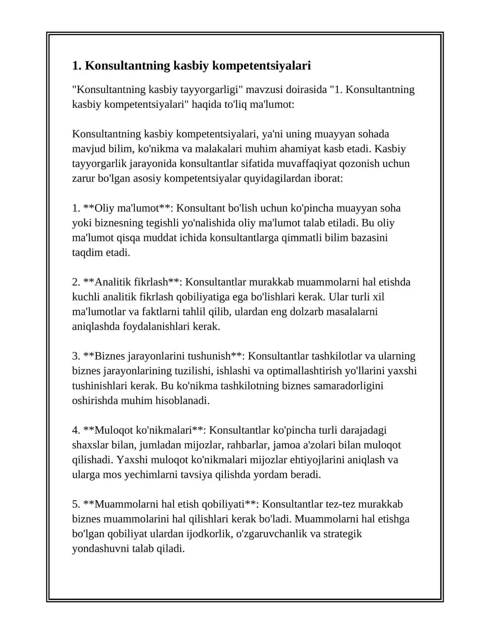 KONSULTANTNING KASBIY TAYYORGARLIGI 3
