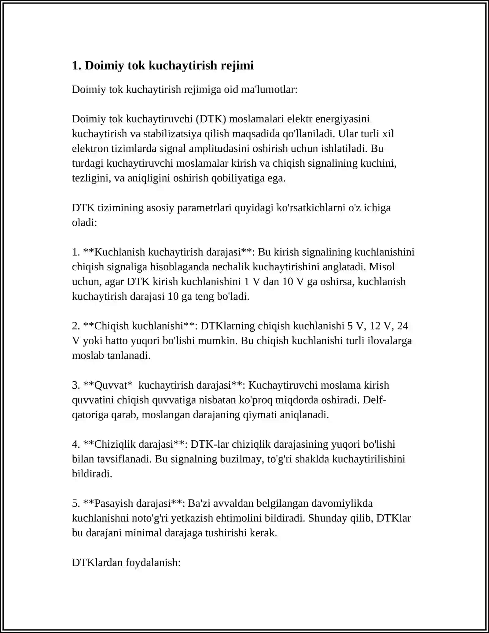 MAYDONIY TRANZISTORLARNING ISH REJIMLARI 3