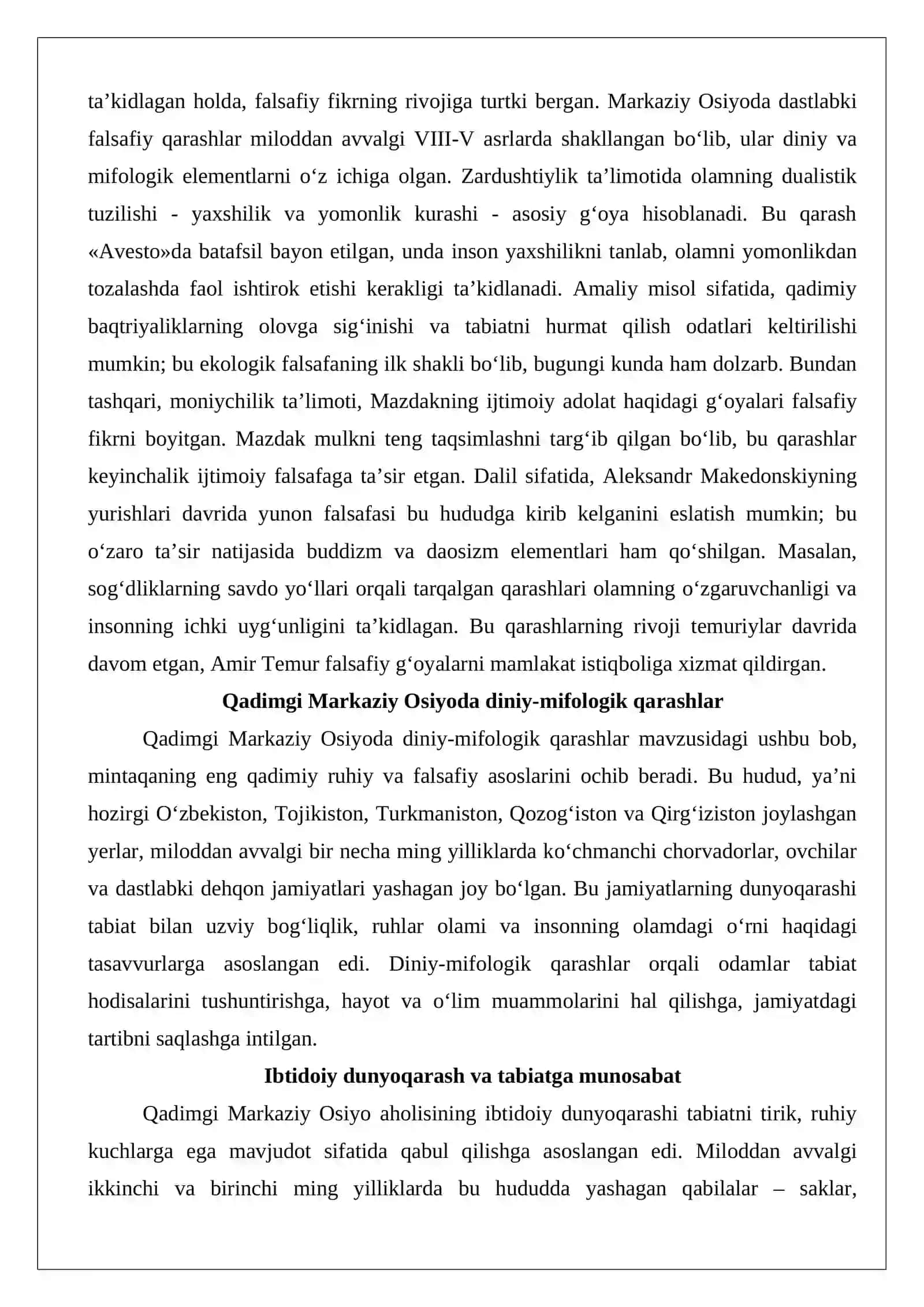 Markaziy Osiyoda dastlabki falsafiy qarashlar 3