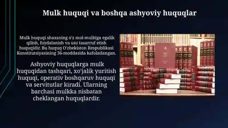 Mulk huquqi va boshqa ashyoviy huquqlar 3