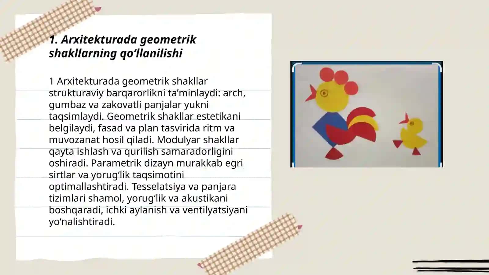 Geometrik shakli applikatsiyalar 3