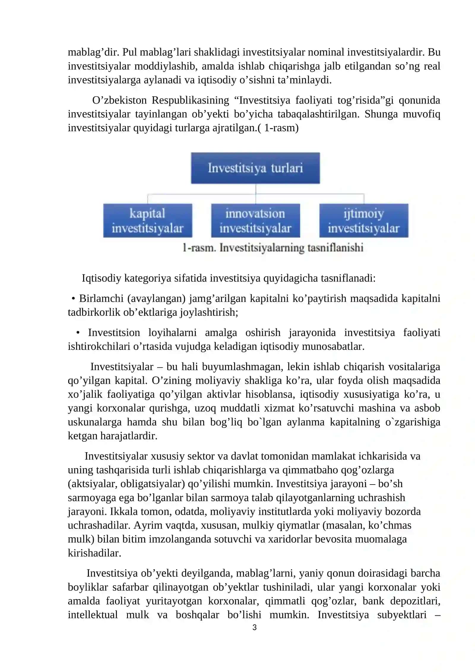 Davlat investitsiya siyosatining asosiy yo’nalishlari 3
