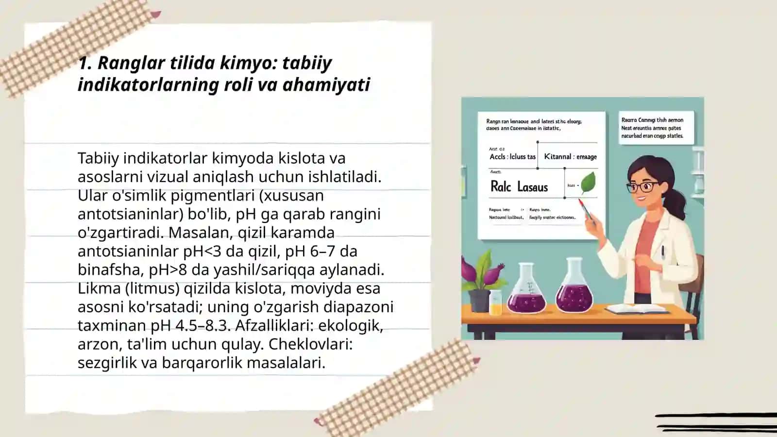 Ranglar tilida kimyo: tabiiy indikatorlarning roli va ahamiyati 3