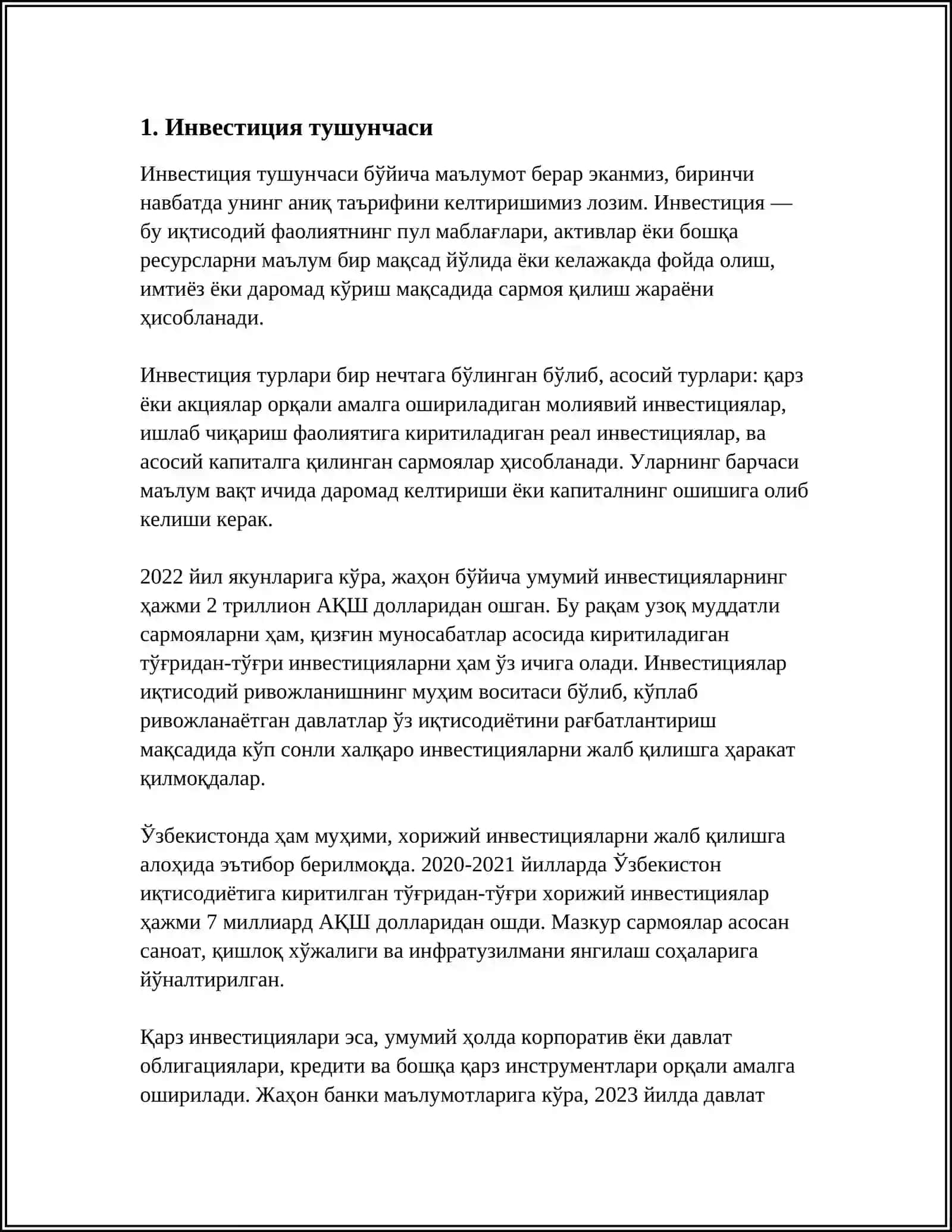 ИНВЕСТИЦИЯ ВА УНИНГ МОХИЯТИ 3