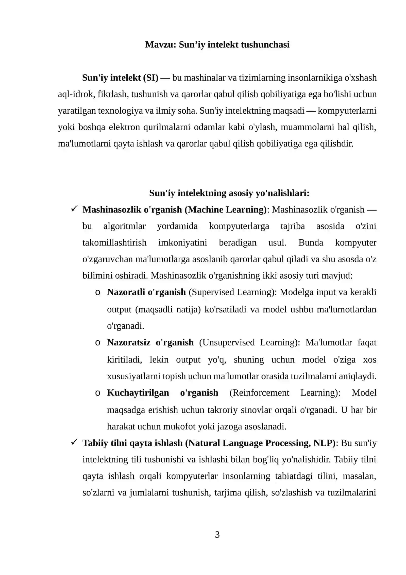 SUN’IY INTELEKT TUSHUNCHASI 3