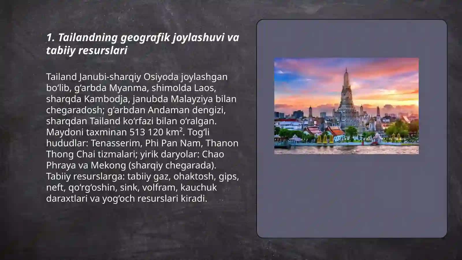 Tailand haqida malumot va uning iqtisodiyoti 3