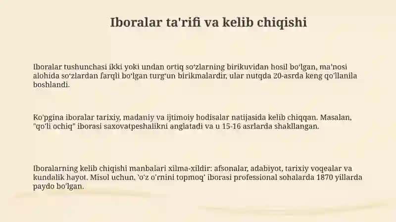 Iboralar va ularning turlari 3