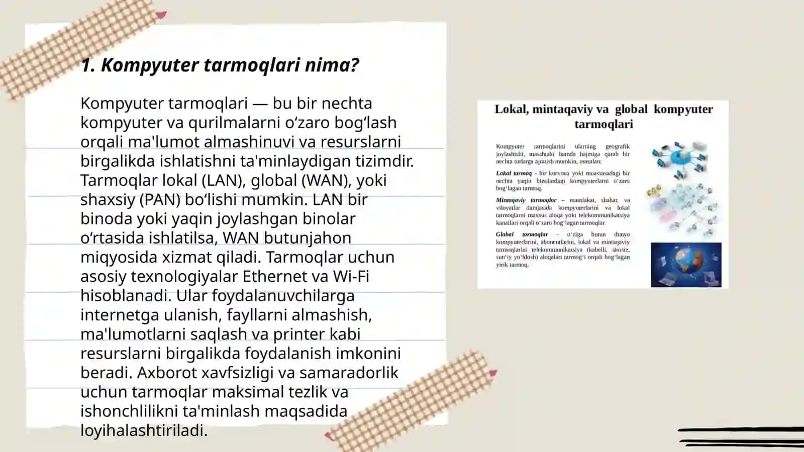 Kompyuter tarmoqlari tushunchasi va turlari 3