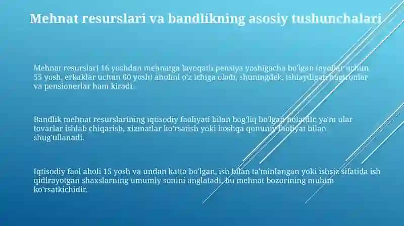 Ishchi kuchi,uning bandligi va ishsizlik 3