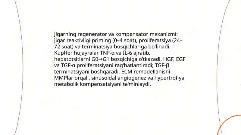 Jigarning regenerator va kompensator xususiyati 3