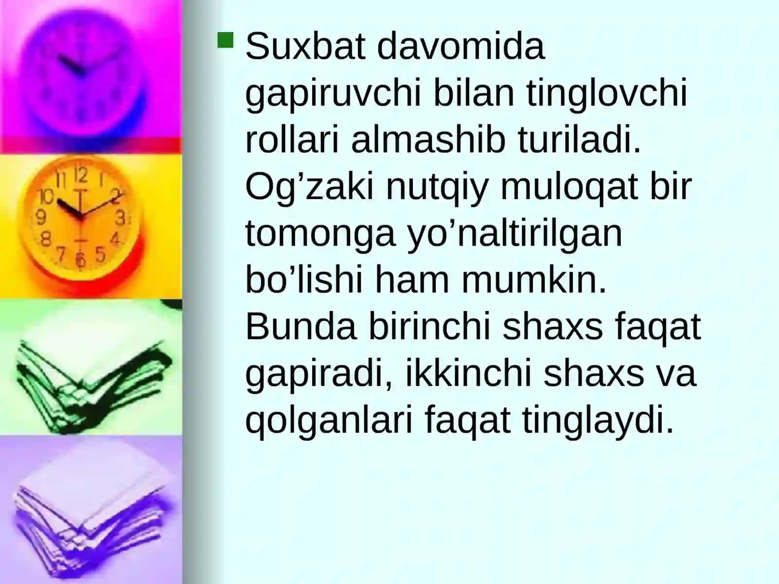 Nutq faoliyati turlari. Monologik va dialogik nutq 3