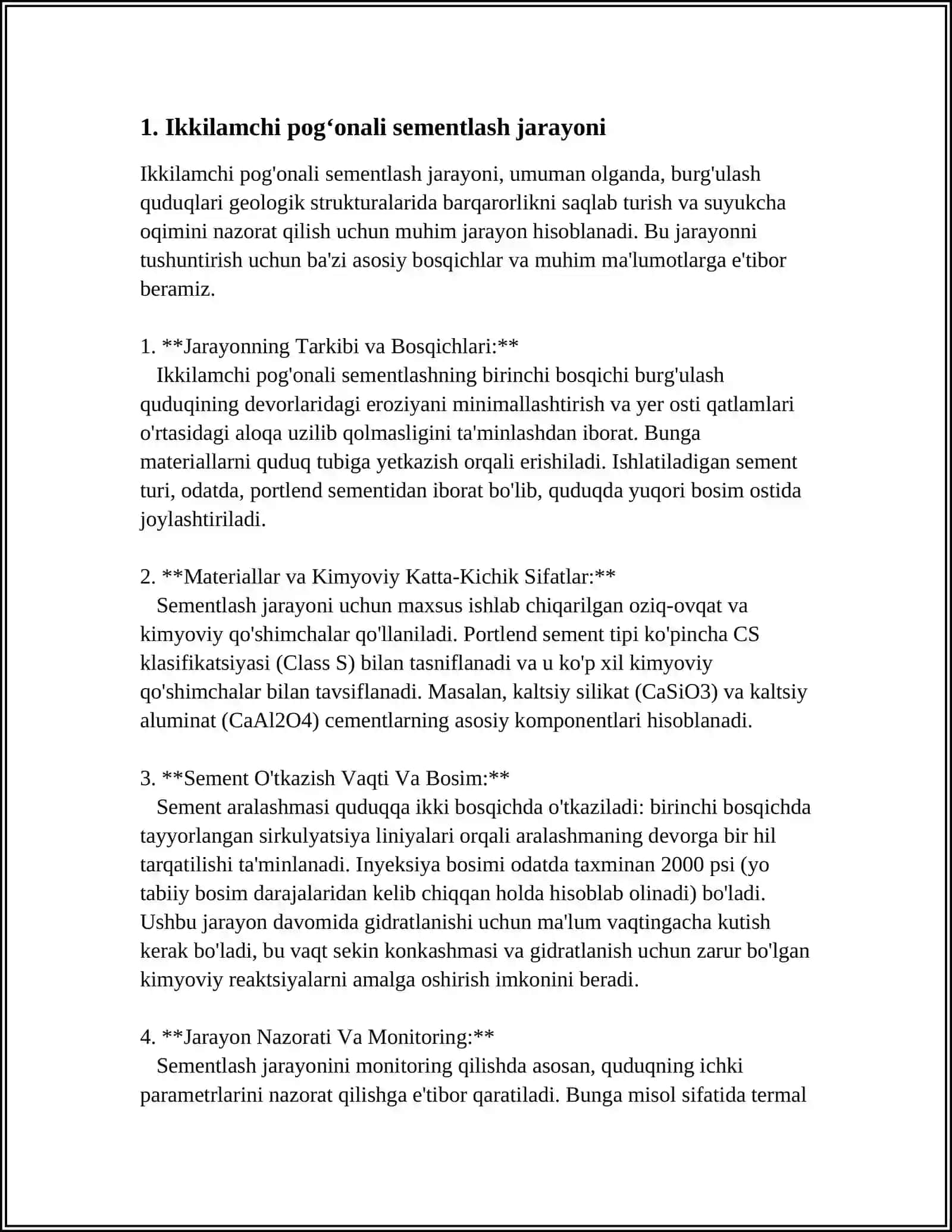 IKKI POG’ONALI SEMENTLASH VA ULARNI HISOBLASH 3