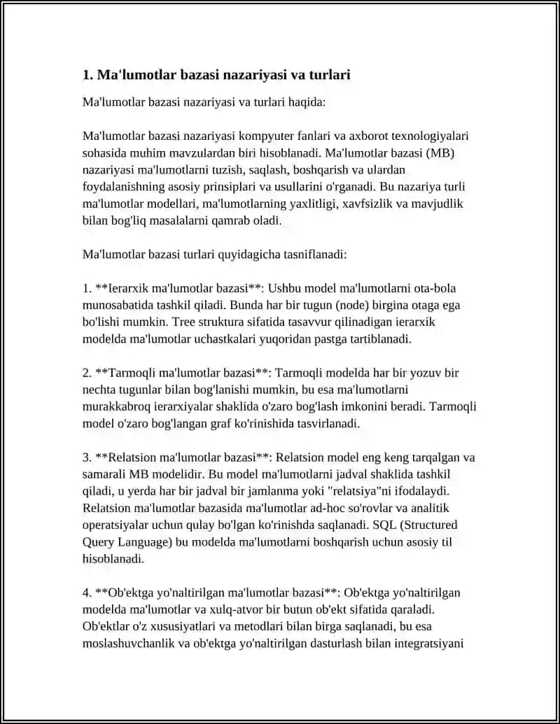 MA'LUMOTLAR BAZASI 3