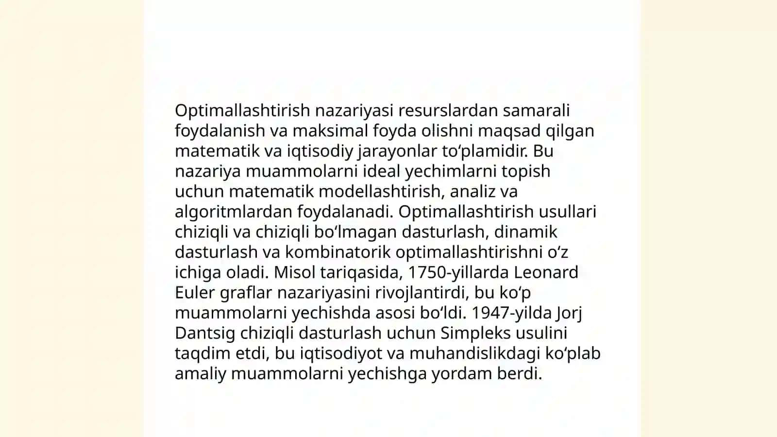 Optimallashtirish masalasining matematik tasniyva uni MS Excel dasturida yechishda 3