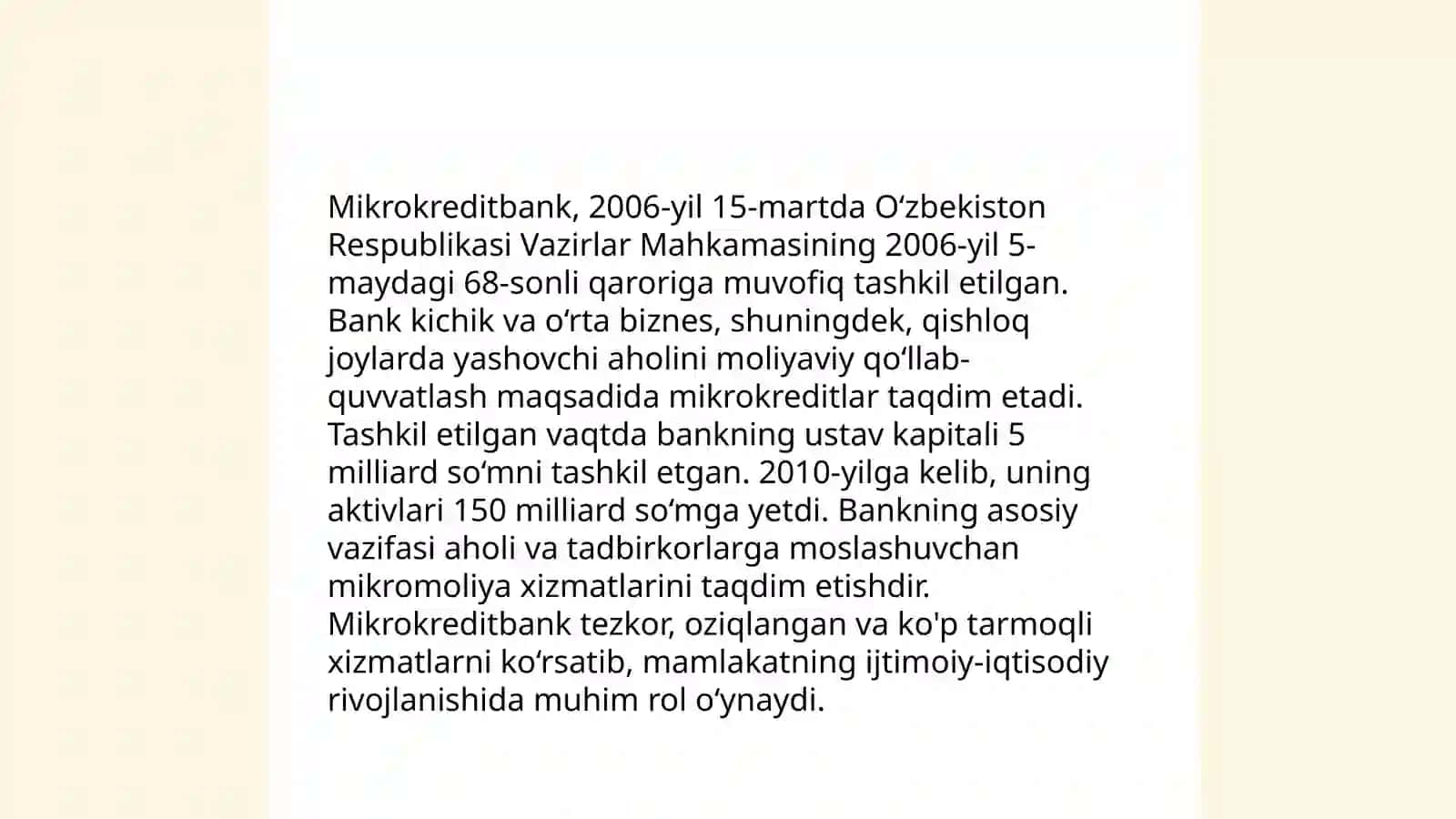 Mikrokreditbankning tarixi 3