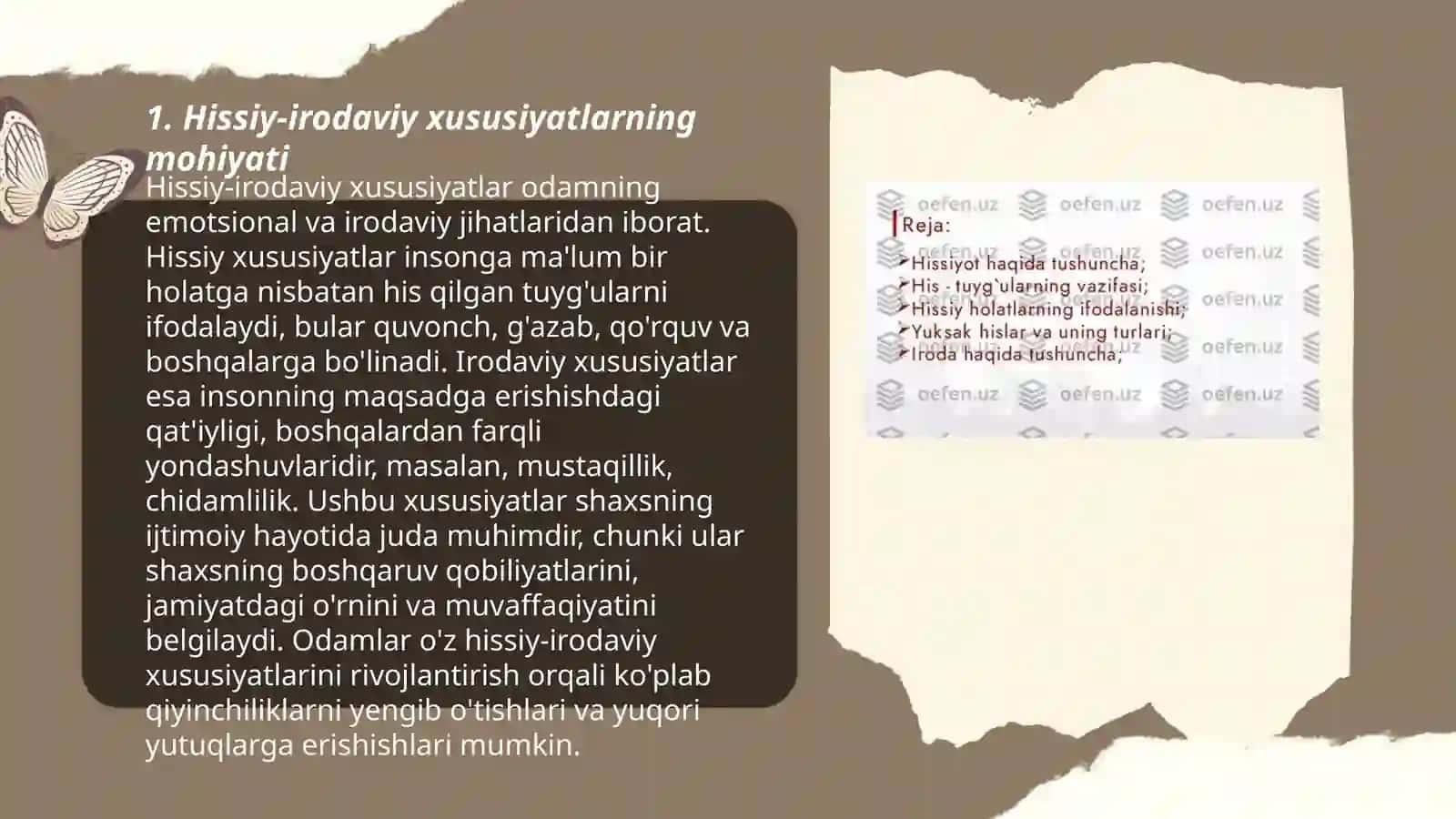 Hissiy-irodaviy xususiyatlar 3