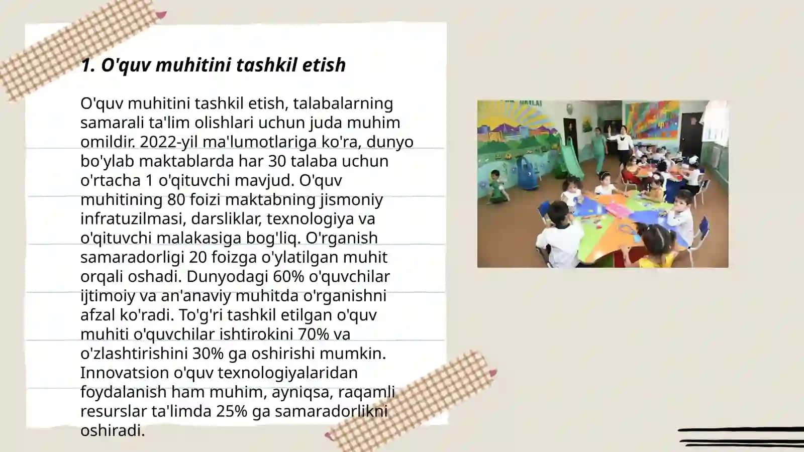 Rivojlantiruvchi muhitni tashkil etish 3