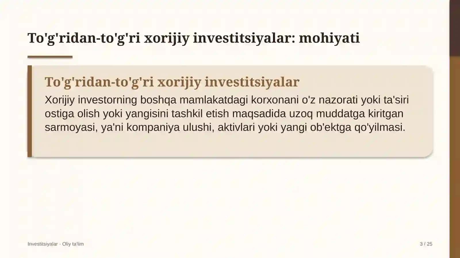 reklama agentliklarida to'g'ridan to'g'ri xorijiy investitsiyalar 3481 3