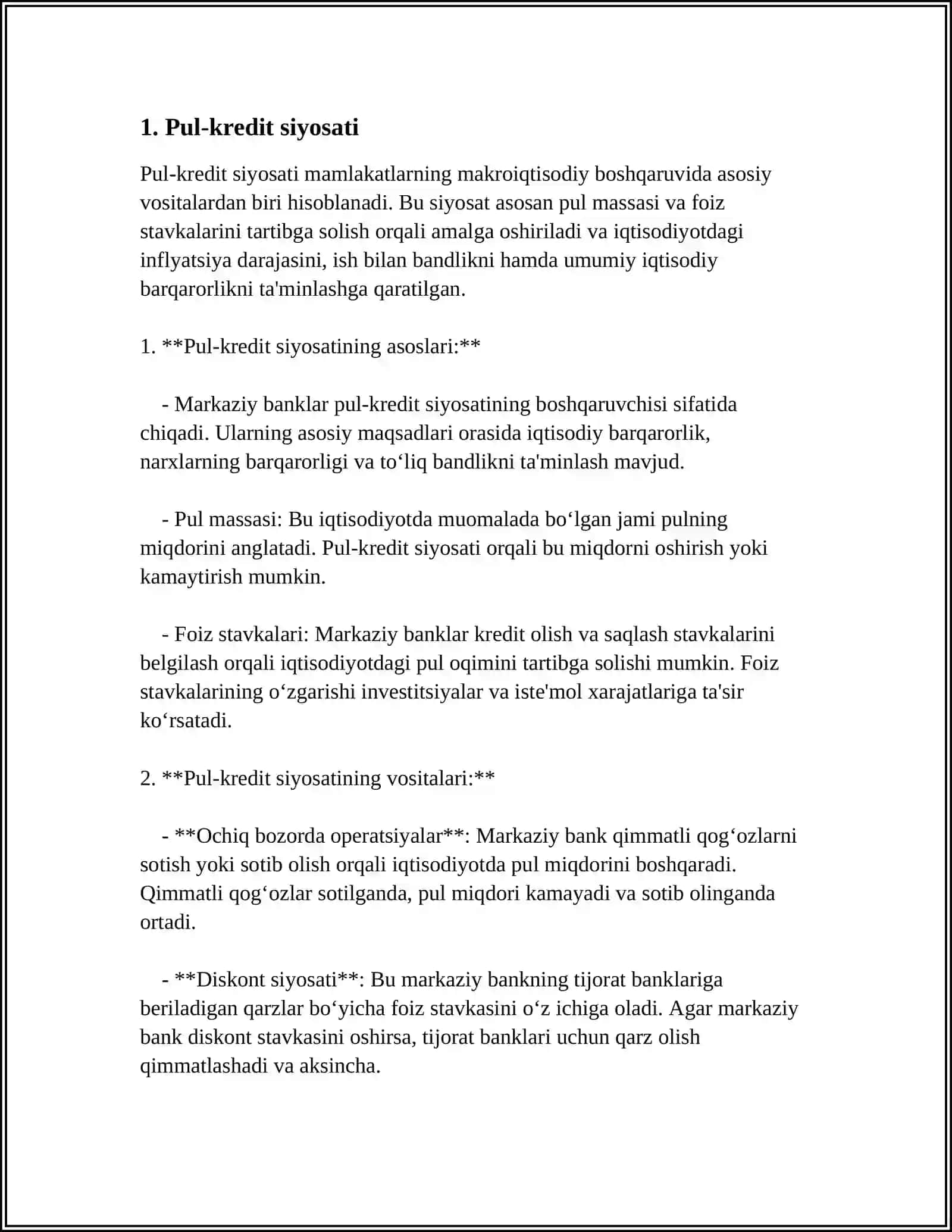 PUL-KREDIT TIZIMI VA BANKLAR 3