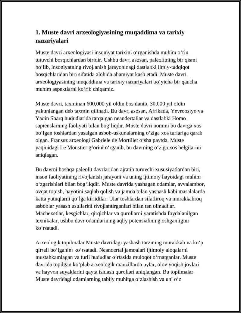 MUSTE DAVRI ARXEOLOGIYASI 3