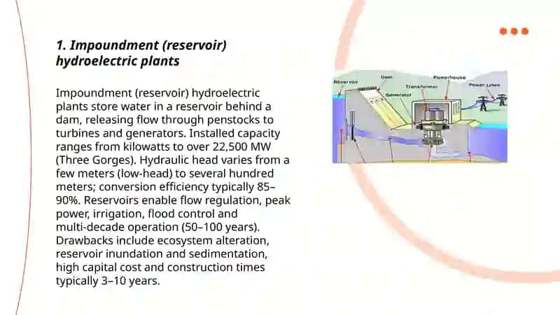 The types of the hydro power facilities 3