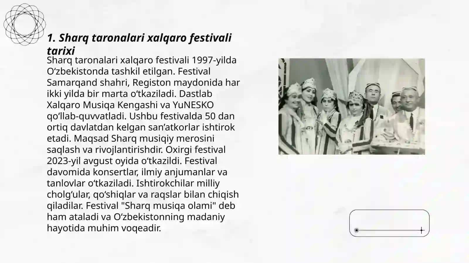 Sharq taronalari xalqaro festivali tarixi 3