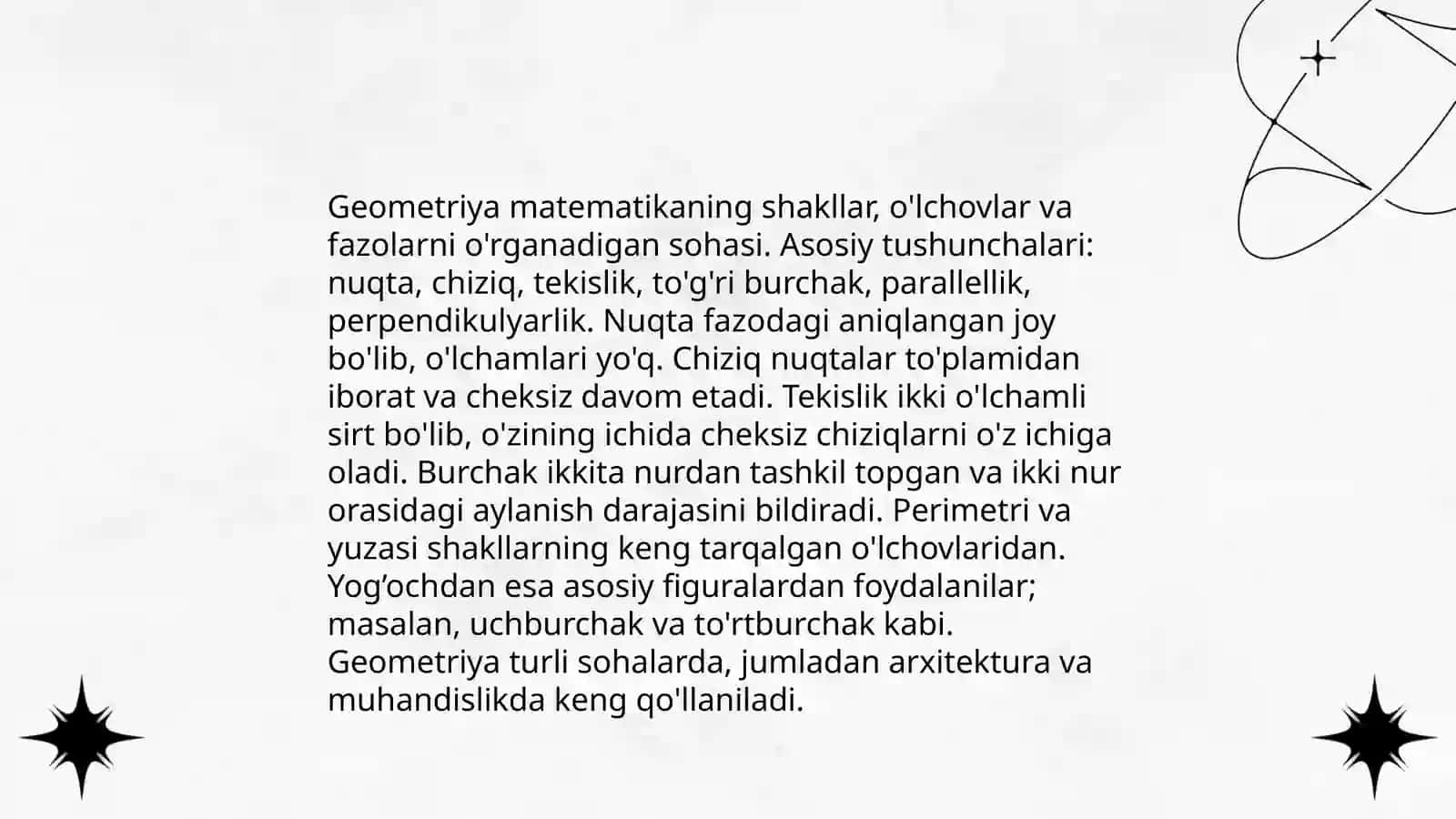 Asosiy geomitrik tushunchalar 3