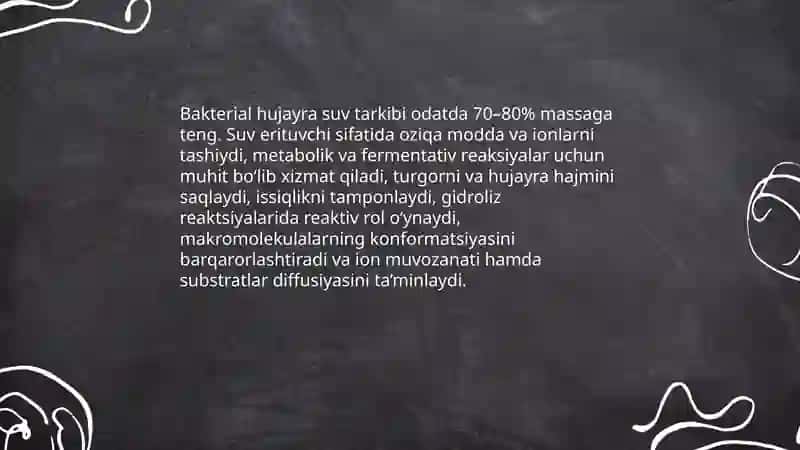 Bakterial hujayraning kimyoviy tarkibi 3
