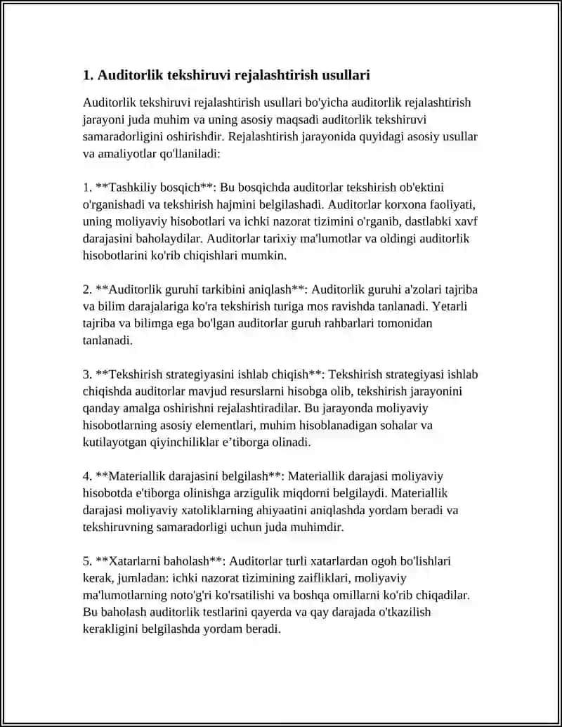 AUDITORLIK TEKSHIRUV USULLARI 3