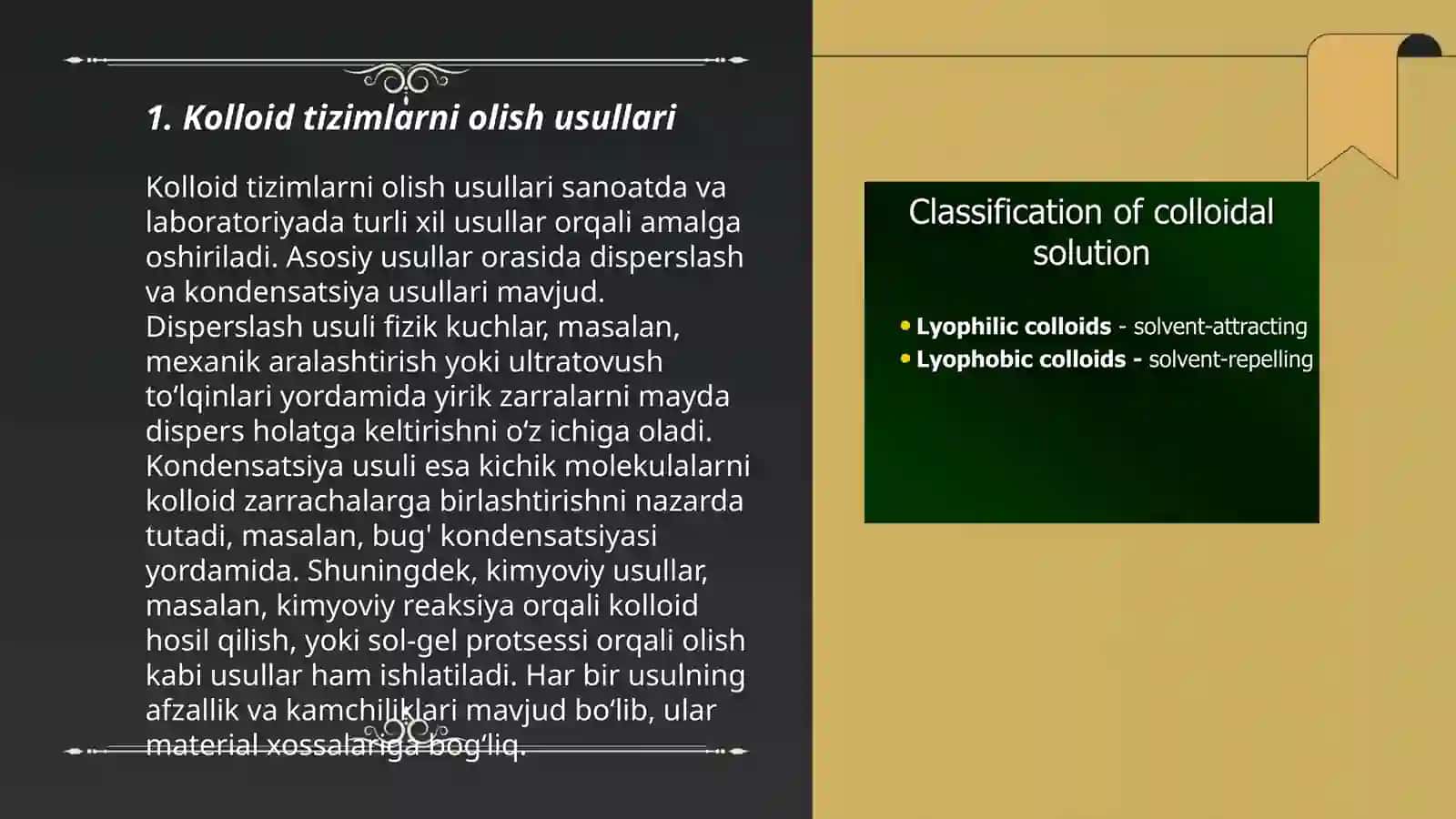 Kolloid sistemalarni olish usullari 3
