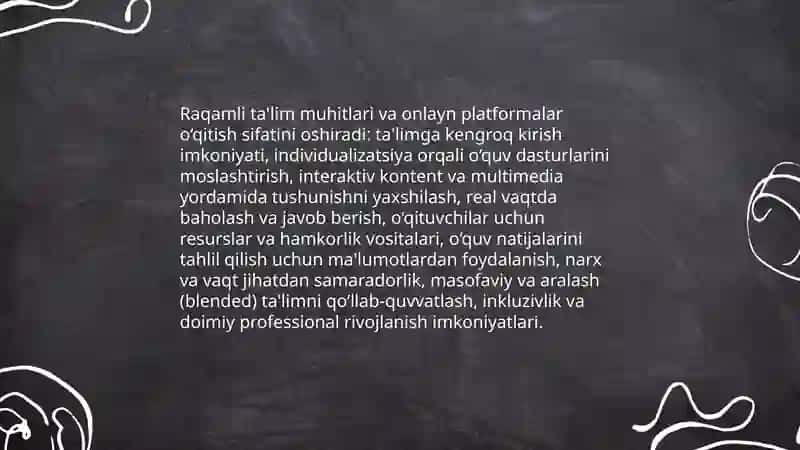Raqamli ta'lim muhitlari va onlayn platformalar 3