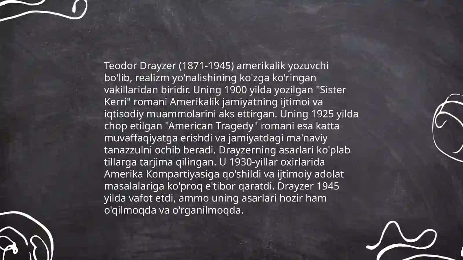 Teodor Drayzerning ijodi va Moliyachi romani tahlili 3