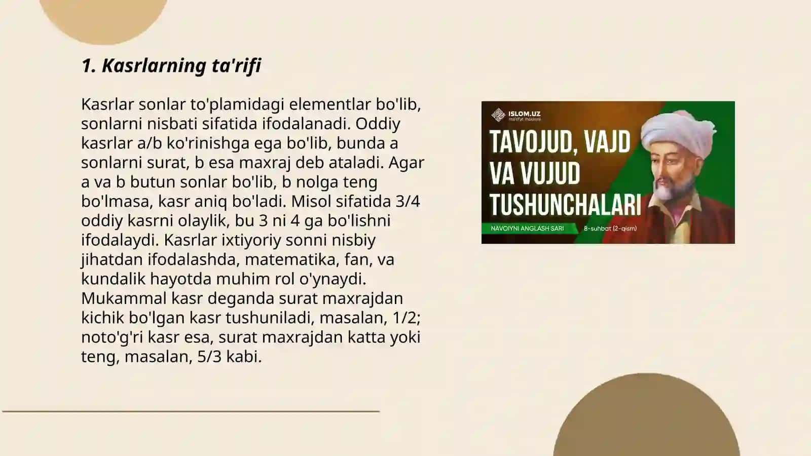 Dastlabki kasr tushunchalari 3