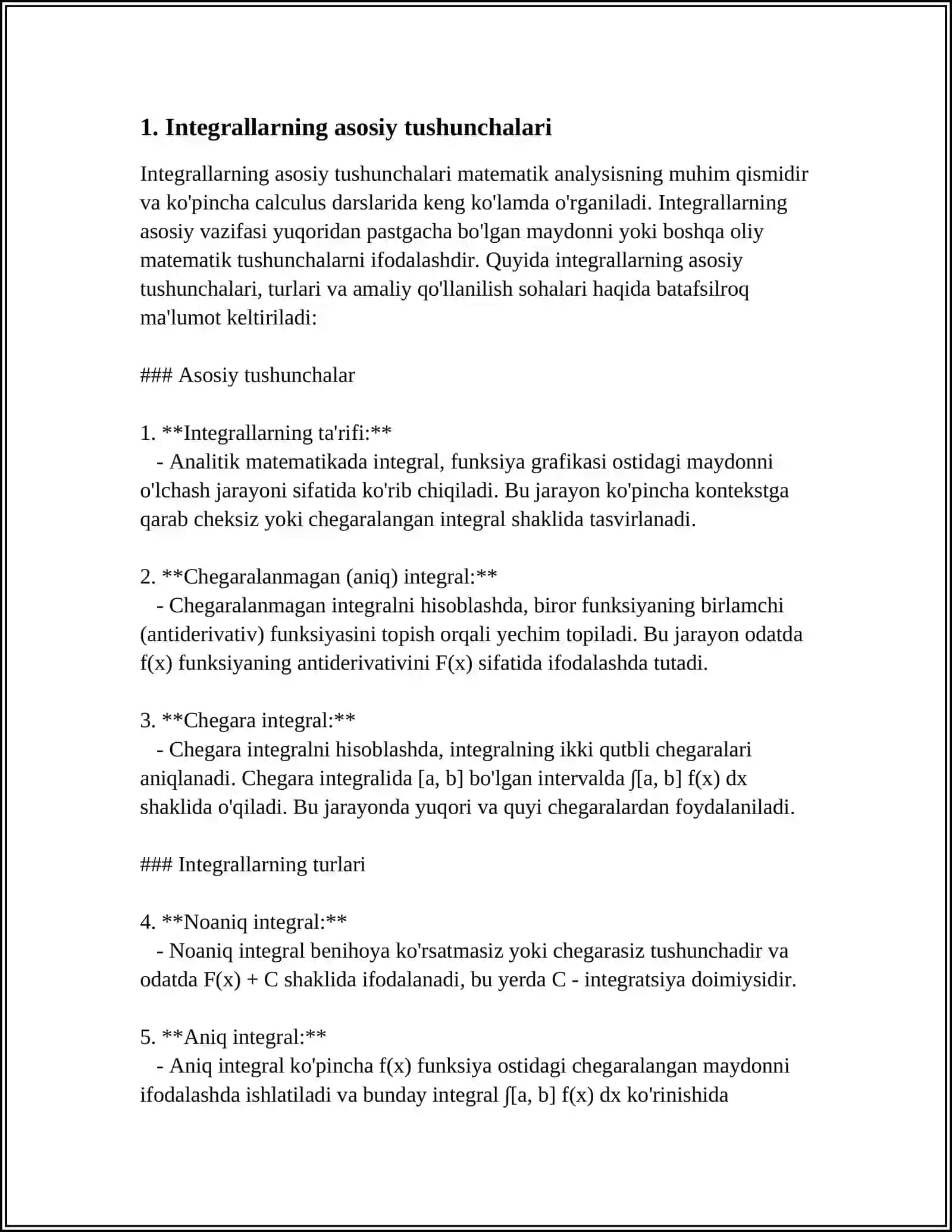 INTEGRALLAR VA ANIQ INTEGRAL 3