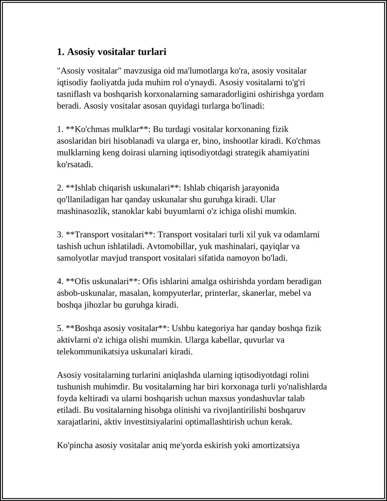 Asosiy vositalar turlari 3