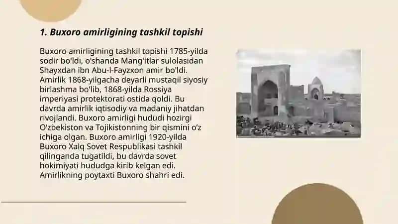 Buxoro amirligining tashkil topishi 3