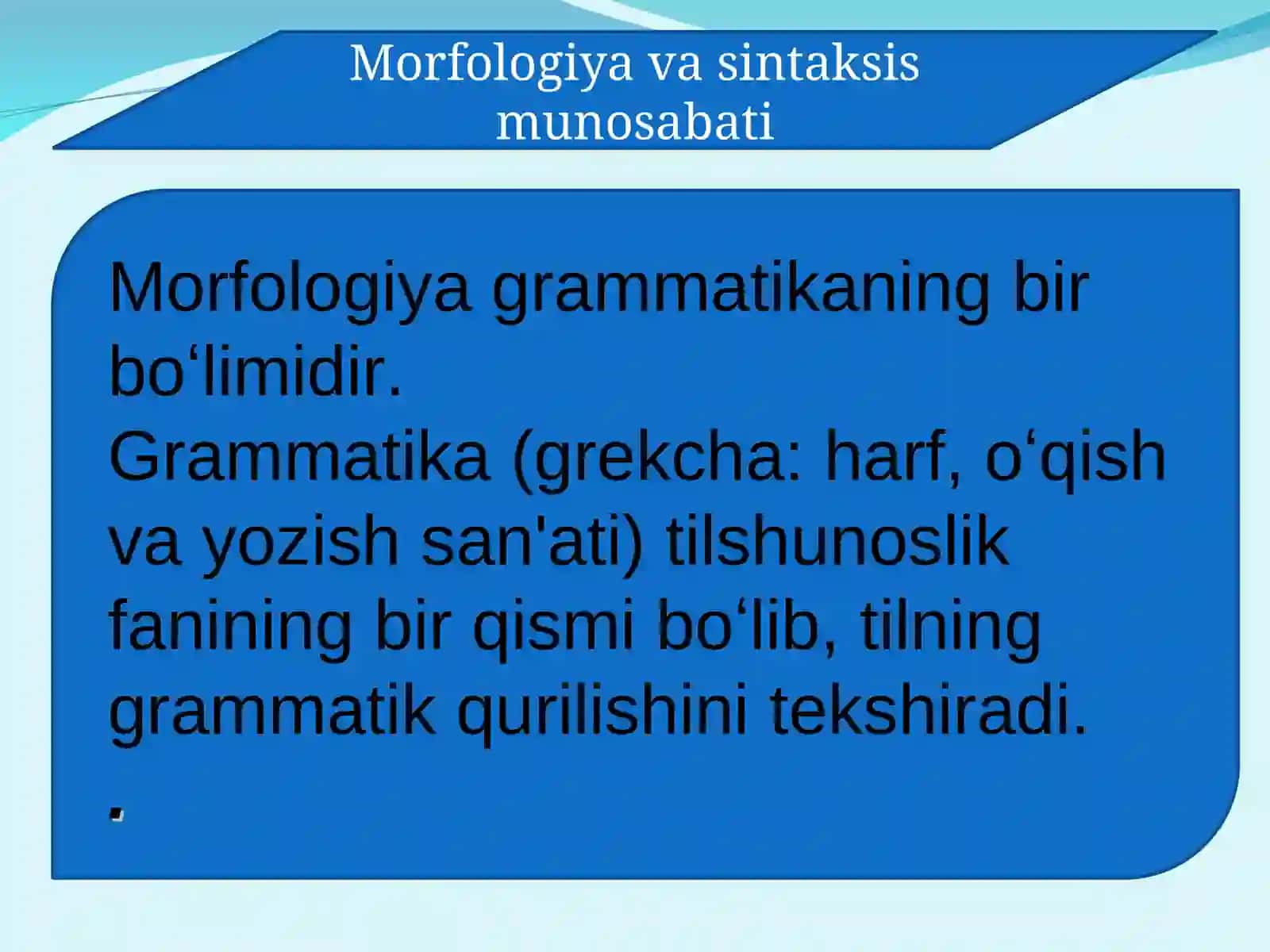 Morfologiya va sintaksis munosabati 3